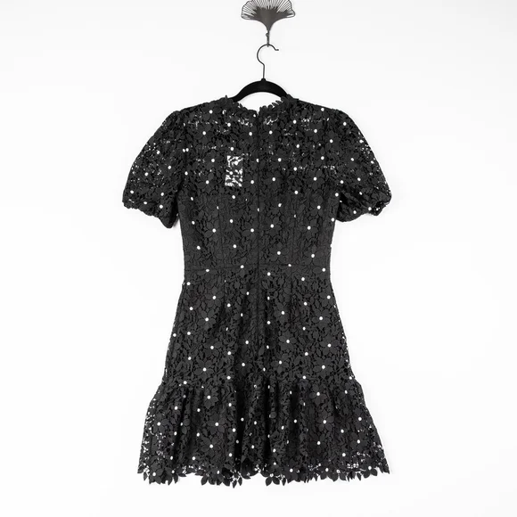NWT MILLY Yasmin Daisy Mini Lace-trim Dress in Black - Size 2 -  threedaughtersproperties.com
